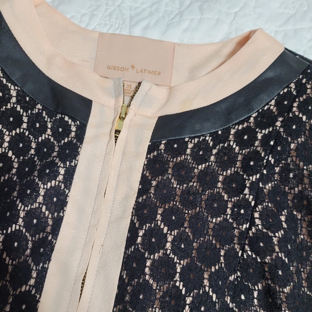 Jacket Gibson Latimer XL, nudish pink with black lace print and silk inside. - Picture 6 of 6